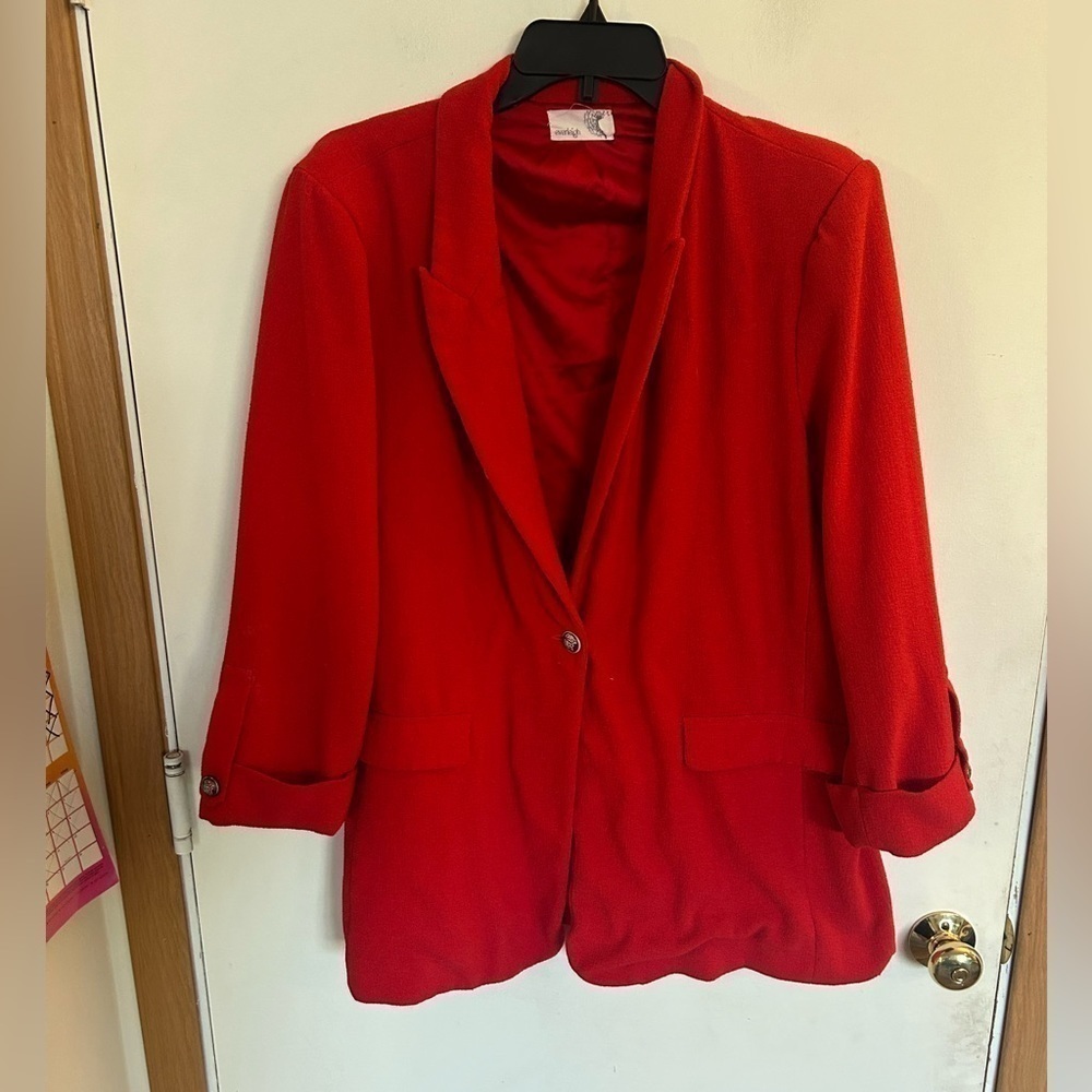 Everleigh XL read button closure, ladies, stretchy blazer
